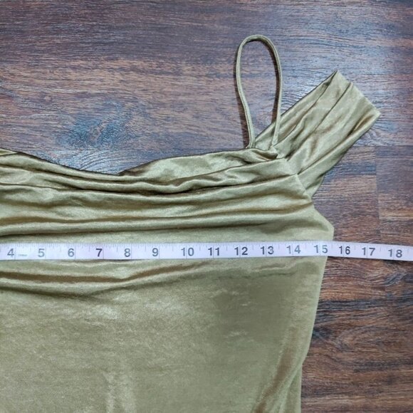 Mystic Los Angeles Sophisticated Glam Off-Shoulder Gold Bodycon Dress Small - Picture 6 of 8
